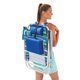 2-Pack Reclining Beach & Event Lay-Flat Backpack Chair Blue & Green Stripe - Blue & Green - Aluminum; Polyester; Resin