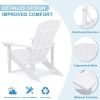 HIPS Adirondack Chairs Set of 2; Weather Resistant Plastic Fire Pit Chairs for Patio Deck - White - High Impact Polystyrene