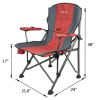 Portable Folding Chair Outdoor Picnic Patio Camping Fishing Chair w/ Cup Holder - Orange