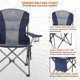 Folding Camping Chair Portable Padded Oversized Chairs with Cup Holders - Blue