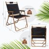 Aluminum Alloy Folding Chair 2 PCS Outdoor Wood Grain Camping Chair Portable Leisure Fishing Stool;  Support 265lbs  - KM3917