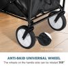 Heavy Duty Portable Folding Wagon and Collapsible Aluminum Alloy Table Combo Utility Outdoor Camping Cart with Universal Anti-slip Wheels & Adjustable