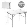Outdoor Travel Adjustable Height Folding Camping Table - White B - Camping Table