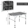 Outdoor Travel Adjustable Height Folding Camping Table - Black - Camping Table