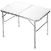 Outdoor Travel Adjustable Height Folding Camping Table - White B - Camping Table