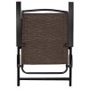 Beach & Garden Lawn 4 Pcs Folding Sling Chairs With Steel Armrest And Adjustable Back - Brown - Steel/fabric