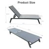 Outdoor 2-Pcs Set Chaise Lounge Chairs, Five-Position Adjustable Aluminum Recliner, All Weather For Patio, Beach, Yard, Pool RT - Dark Gray