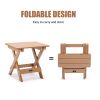 TALE Adirondack Portable Folding Side Table Square All-Weather and Fade-Resistant Plastic Wood Table Perfect for Outdoor Garden, Beach, Camping, Picni