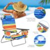 2-Pack Folding Backpack Beach Chair Table Set 5-Position Outdoor Reclining Chair Yellow - Yellow - Aluminum, PP