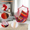 Hammock Hanging Chair Canvas Porch Patio Swing Seat Portable Camping Rope Seat - Red