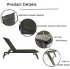 Outdoor 2-Pcs Set Chaise Lounge Chairs, Five-Position Adjustable Aluminum Recliner, All Weather For Patio, Beach, Yard, Pool RT - Black