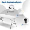 Portable Folding Camping Table with Carrying Handle for Picnic - white
