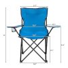 Free shipping Smallsized Camping Folding Chair Heavy Duty Steel Frame Collapsible Padded Arm Chair with Cup Holder Quad Lumbar Back Chair Portable for