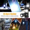Solar LED Camping Light Portable Camping Lamp USB Rechargeable Flashlight Emergency Tent Lamp Torch Waterproof Lighting Outdoor - CN - Blue rechargeab