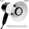 5Core Megaphone Handheld with LED lights Bullhorn Cheer Loudspeaker Bull Horn Speaker Megaphono Siren Torch Flashlight Sling Strap Portable 148 LED -