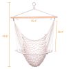 Indoor Outdoor Garden Cotton Hanging Rope Air/Sky Chair Swing Beige Hammocks - Beige