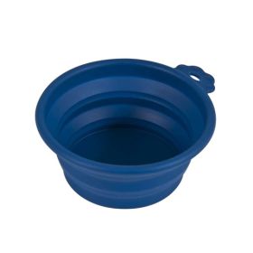 Petmate Silicone Round Travel Pet Bowl Navy Blue Small